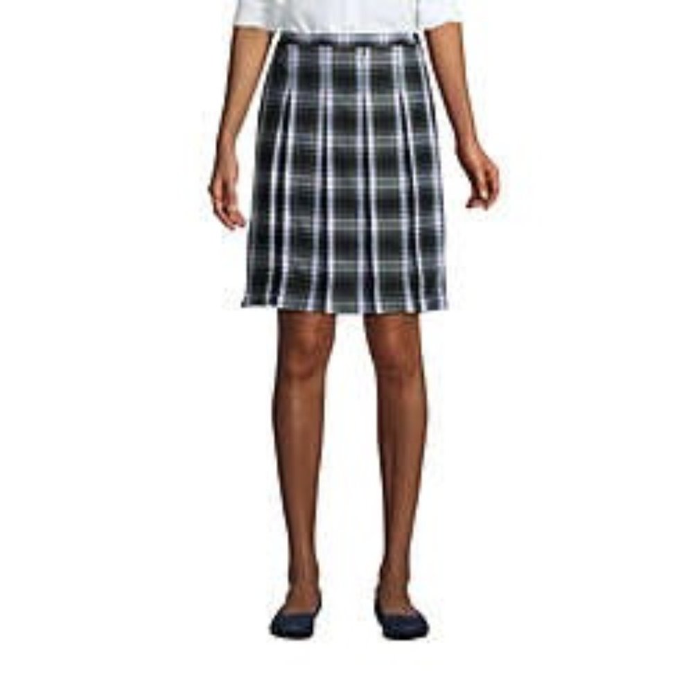Lands' End Women's  School Uniform TOK Plaid Box Pleat Skirt Skirt, UN2, NWT